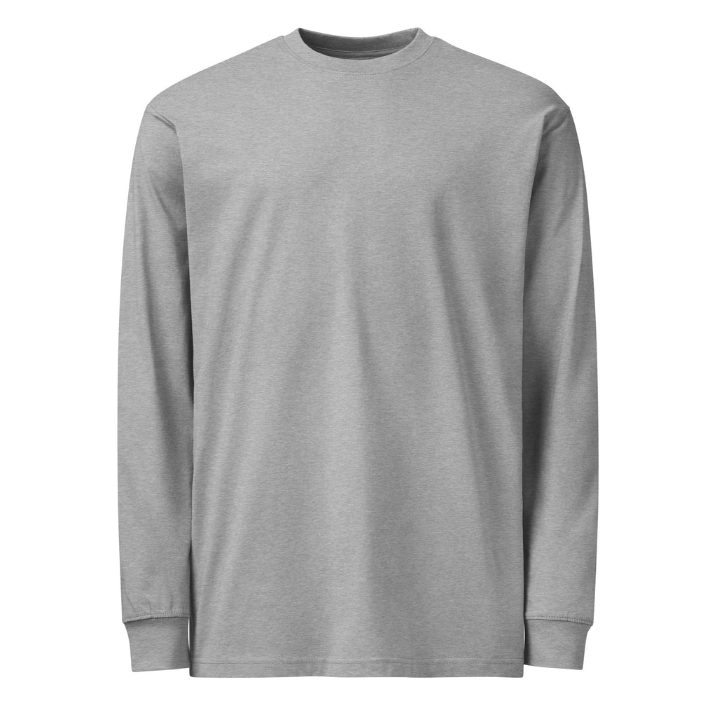 Front view of Armenia No. 01 long sleeve tee in heather grey