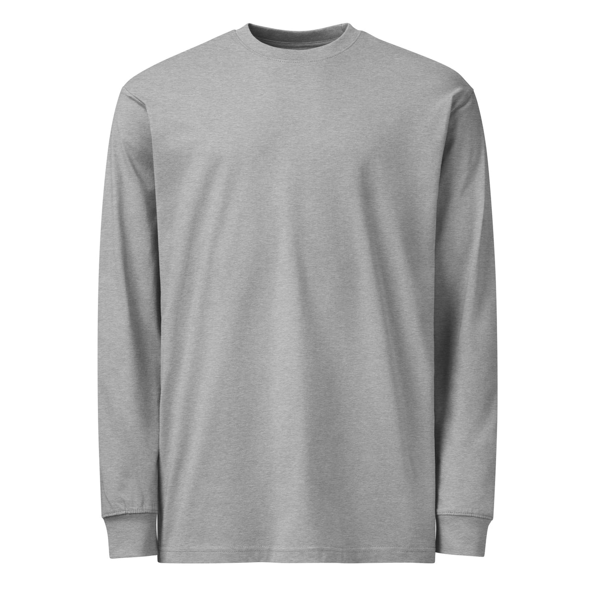 Front view of Armenia No. 01 long sleeve tee in heather grey